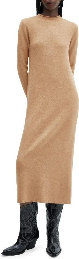MANGO Perkins Funnel Neck Long Sleeve Sweater Dress | Nordstrom | Nordstrom