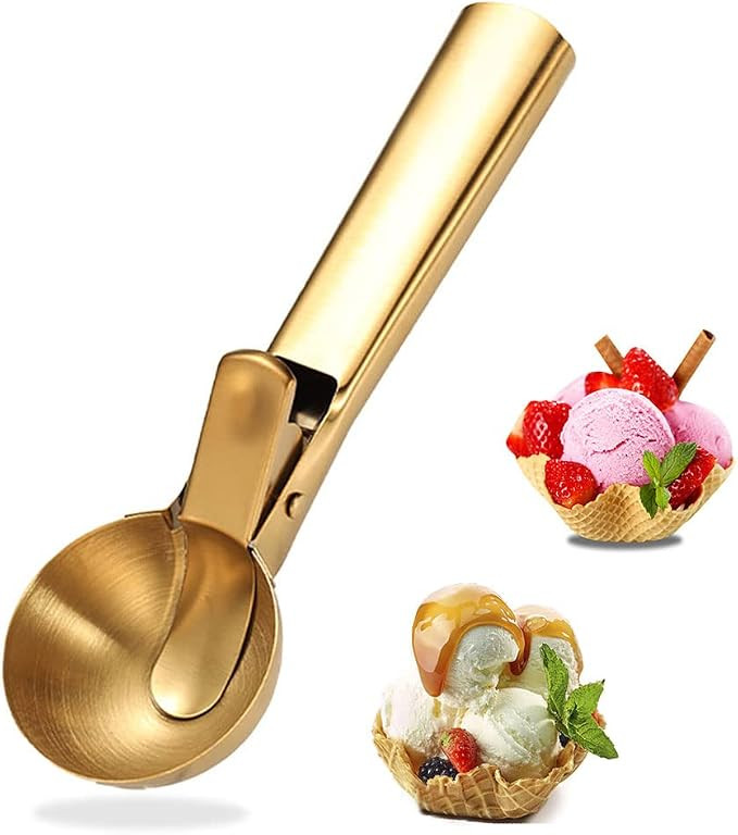 Ice Cream Scooper Stainless Steel, Cookie Scoopwith Trigger Heavy Duty Metal Icecream Scoop,Cooki... | Amazon (US)