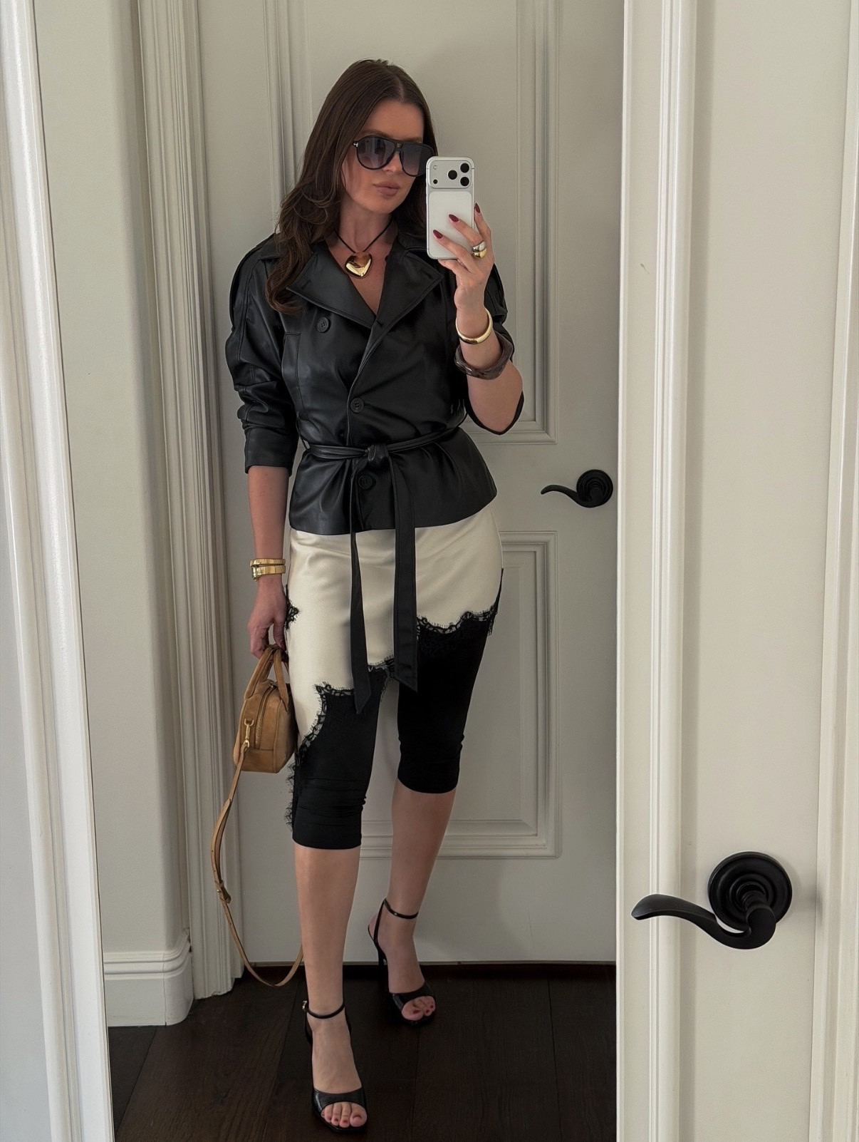 Styling a black leather jacket with a lace dress and black capri pants 
#jacket #leather #trenchcoat #short #lace #suede #bag #brown #black 






#LTKFindsUnder100 #LTKootd #LTKSeasonal