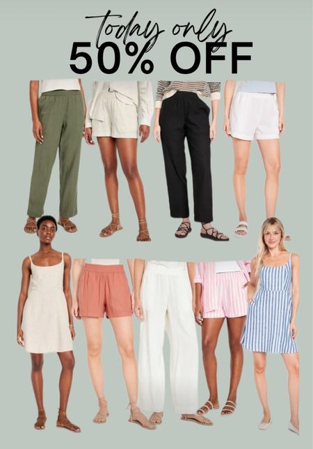 Today only 50% off linen blend shorts, pants and dresses 

#LTKSaleAlert #LTKFindsUnder50 #LTKStyleTip