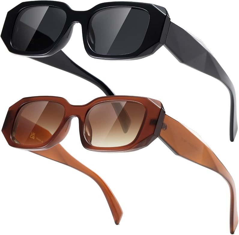 TIANYESY Y2k Sunglasses Women and Men Square Trendy Show shades Retro fashion vogue UV Protection... | Amazon (US)