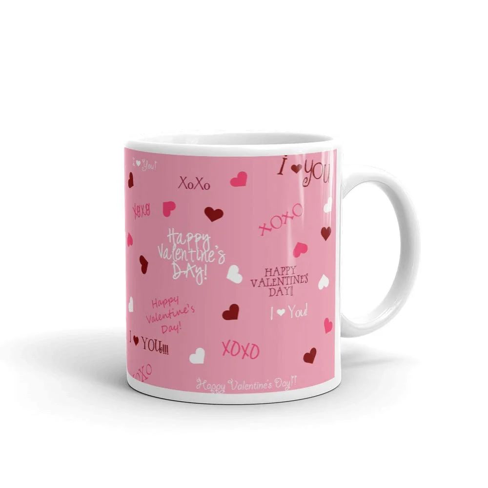 Valentine's Day Wishes Pattern Coffee Tea Ceramic Mug Office Work Cup Gift 11 oz | Walmart (US)