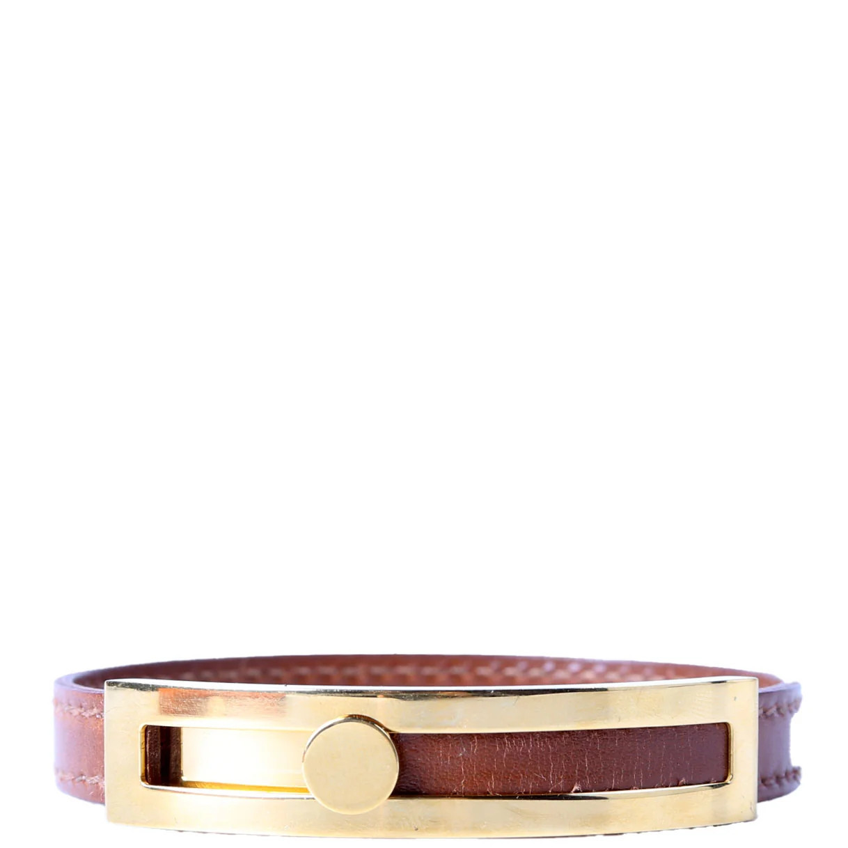 Puspus Leather Bangle Bracelet Brown | Keeks Designer Handbags