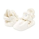 Burt's Bees Baby Unisex Baby Booties, Organic Cotton Adjustable Infant Shoes, Eggshell White, 0-3 Mo | Amazon (US)