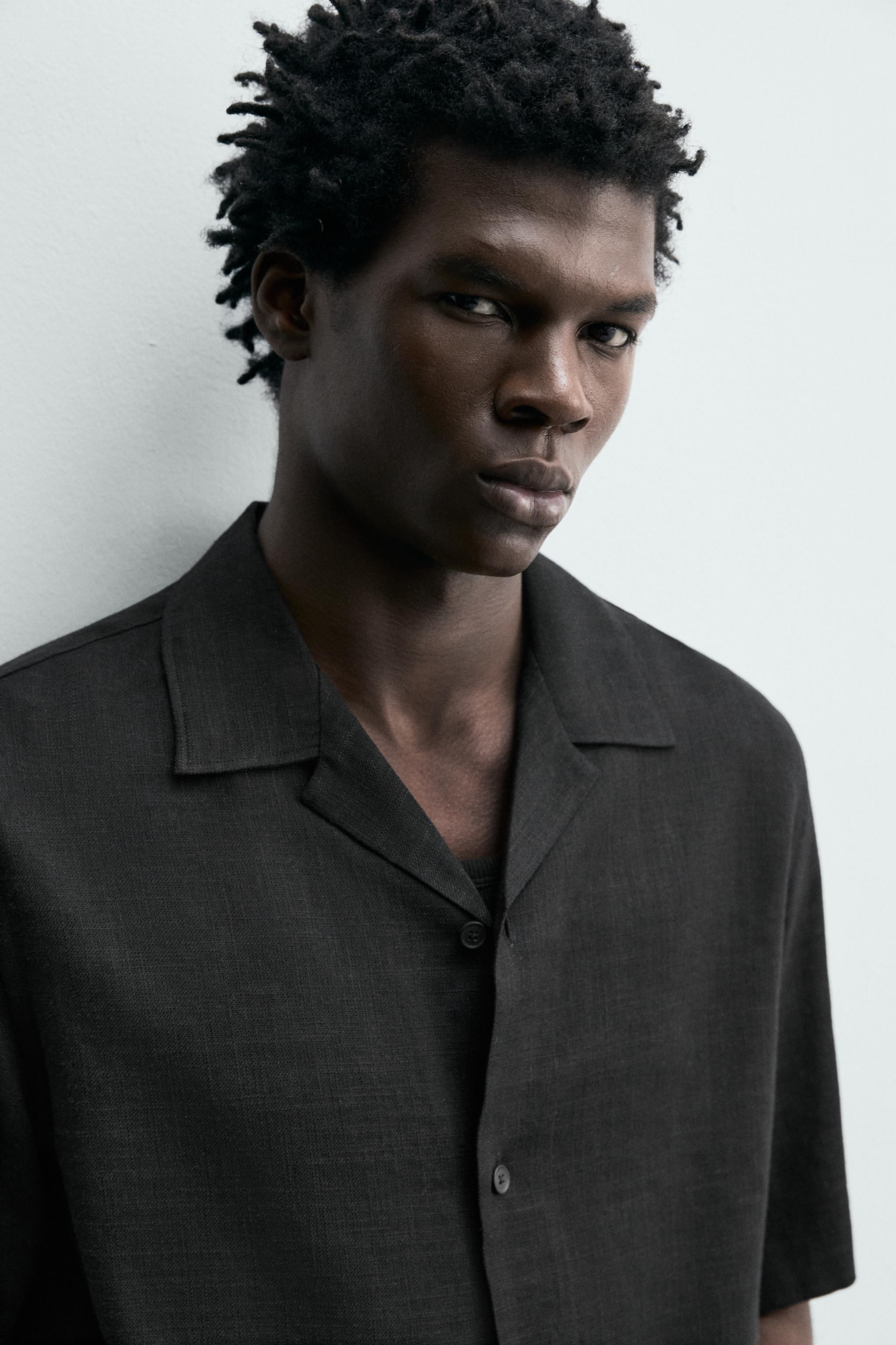 DescriptionColorContentsMeasurementsRelaxed fit shirt made of linen fabric. Bowling collar and sh... | Zara US