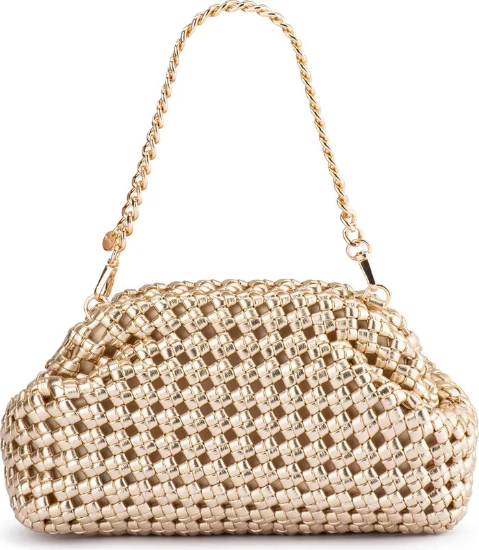 Everly Handwoven Faux Leather Frame Clutch | Nordstrom
