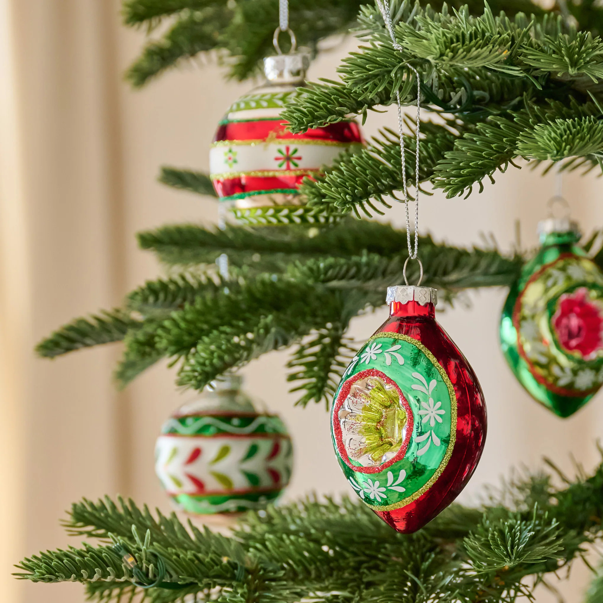 Vintage-Inspired Colorful Ornament Set | Magnolia