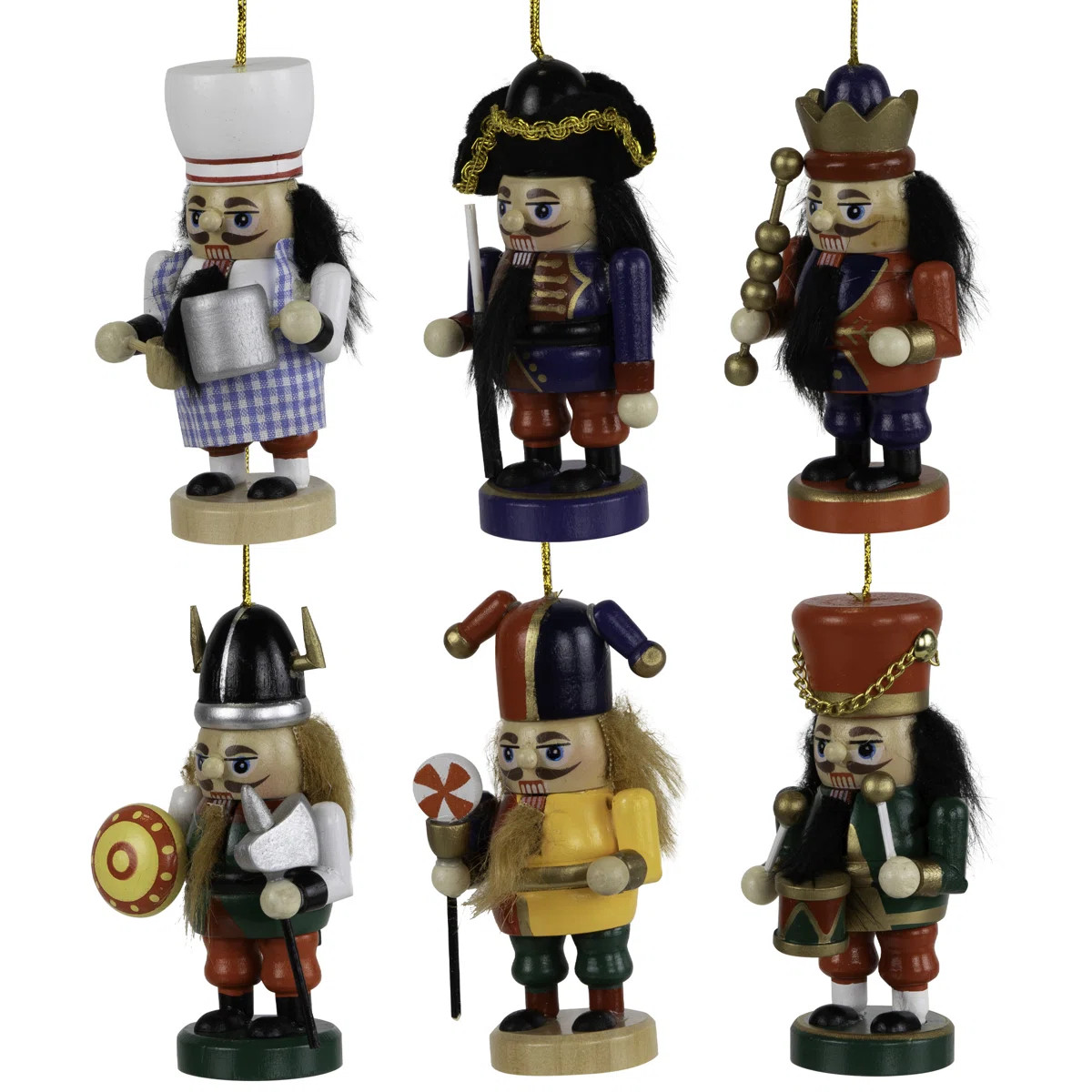 Professional Nutcracker Christmas Ornaments - 4" - Set Of 6 - Multicolor | Wayfair North America