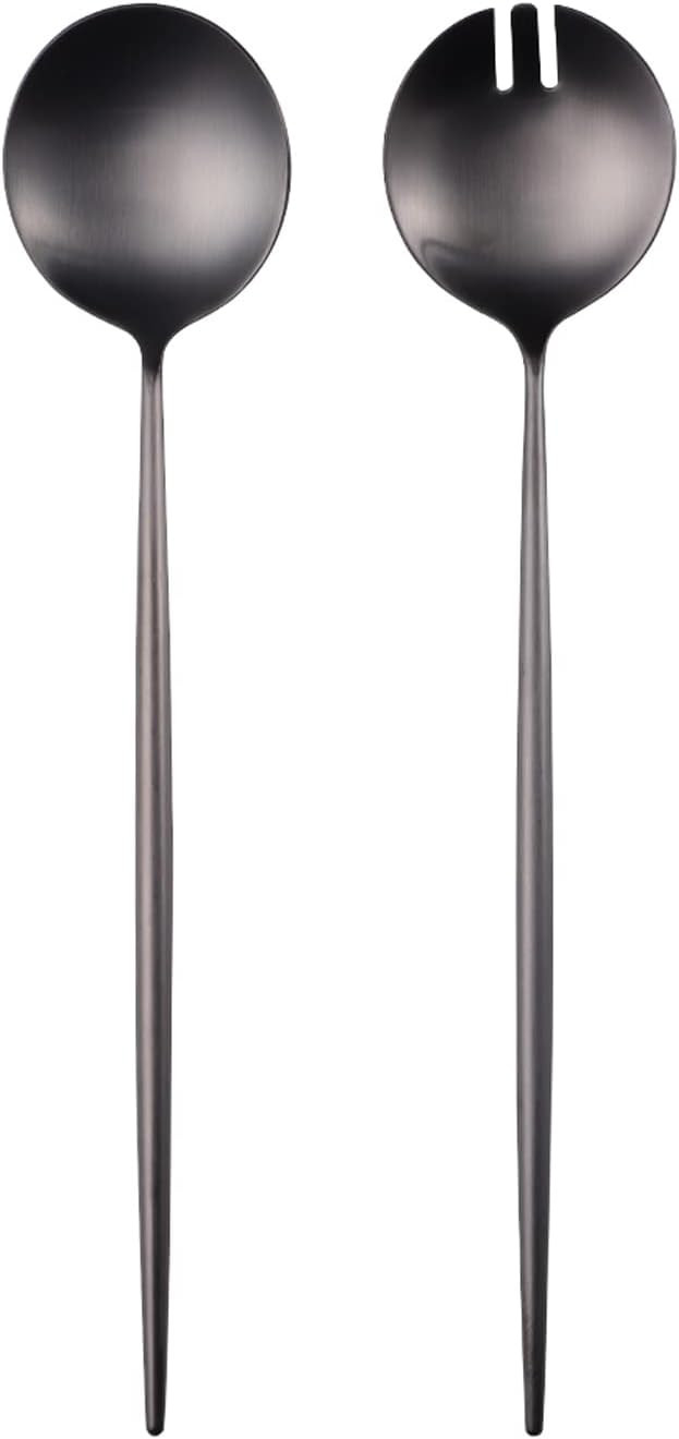 Salad Servers,Spoon and Fork Set 11.41 inch,18/10 Stainless Steel Salad Serving Titanium Plating ... | Amazon (US)