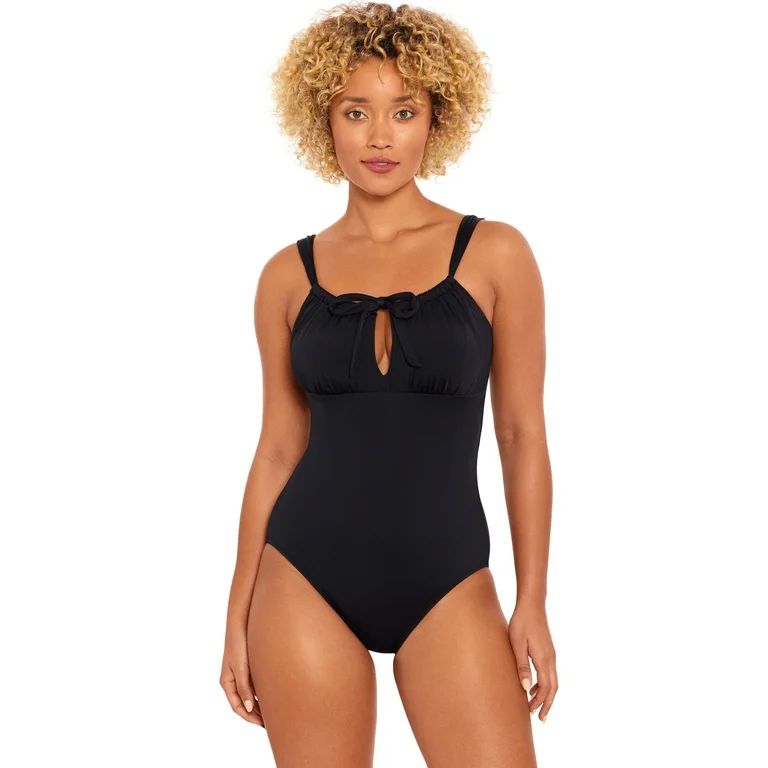 Time and Tru Women’s and Plus Keyhole One Piece Swimsuit, Sizes S-3X | Walmart (US)