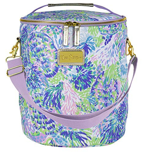 Lilly Pulitzer Purple/Blue/Green Insulated Soft Beach Cooler with Adjustable/Removable Strap and Double Zipper Close, Shell of a Party | Amazon (US)