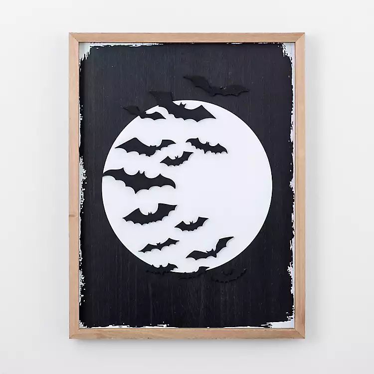New! Bats and Moon Halloween Plaque | Kirkland's Home