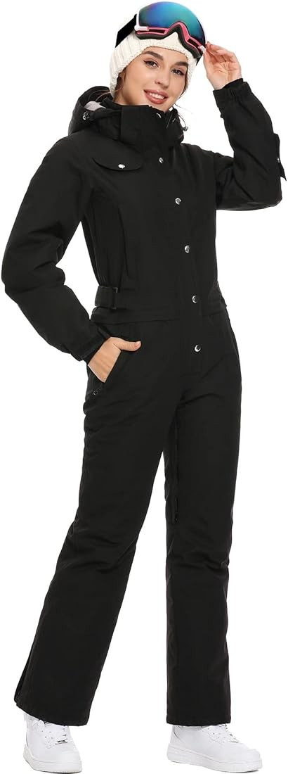 WANLISS Womens One Piece Colorful Jumpsuits Snowsuits Snowboard Ski Suit Winter Outdoor Waterproof f | Amazon (US)