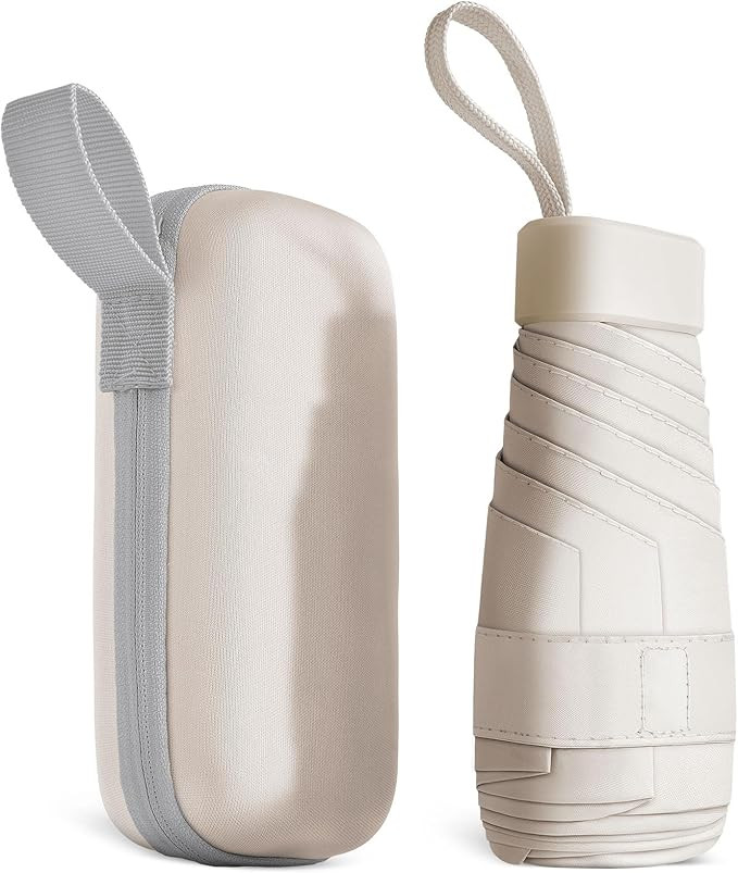 Travel Umbrella - 6 Ribs Mini UV Folding Sun Umbrella, Windproof Rain Protection With Capsule Cas... | Amazon (UK)