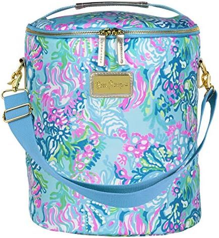 Lilly Pulitzer Blue/Green Insulated Soft Beach Cooler with Adjustable/Removable Strap and Double ... | Amazon (US)