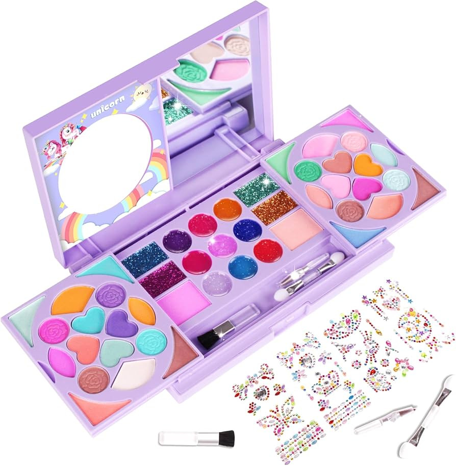 KIDCHEER Kids Makeup Kit for Girls Princess Real Washable Cosmetic 3+ Year Old Girl Birthday Gift... | Amazon (US)