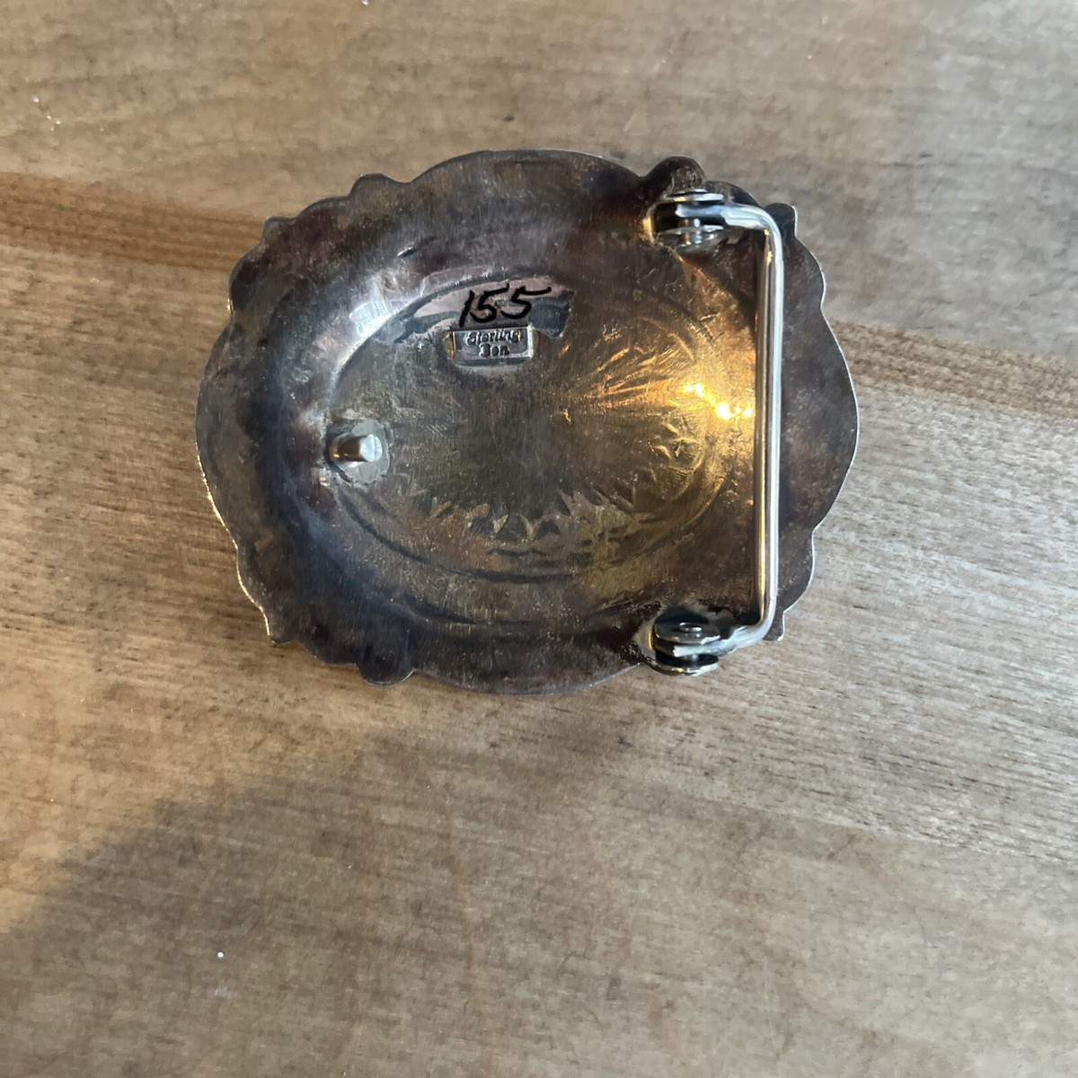 Native American Stamped Sterling Silver ~ Turquoise Stone ~ Concho Belt Buckle | eBay US