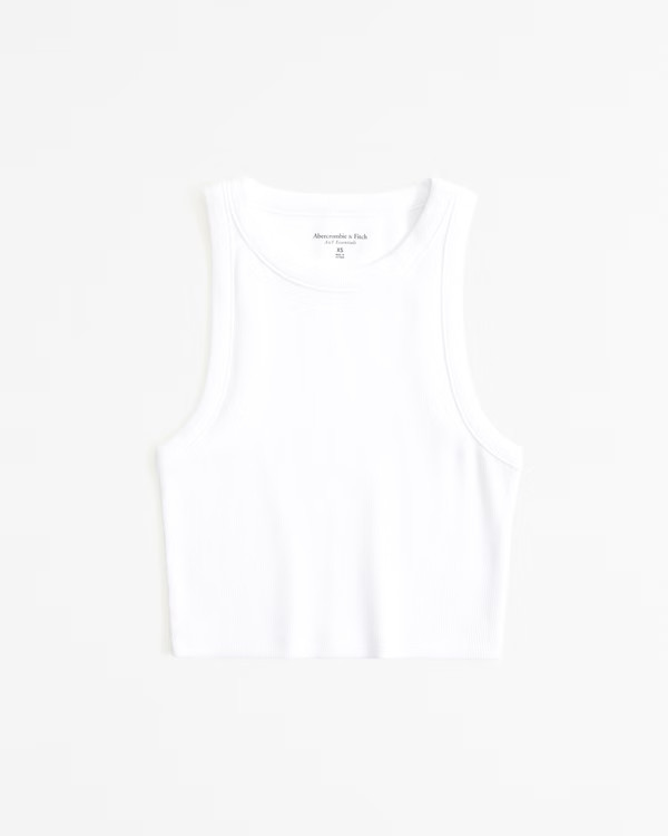 Women's Essential Ultra Cropped High-Neck Rib Tank | Women's Tops | Abercrombie.com | Abercrombie & Fitch (US)