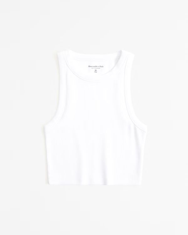 Women's Essential Ultra Cropped High-Neck Rib Tank | Women's New Arrivals | Abercrombie.com | Abercrombie & Fitch (US)
