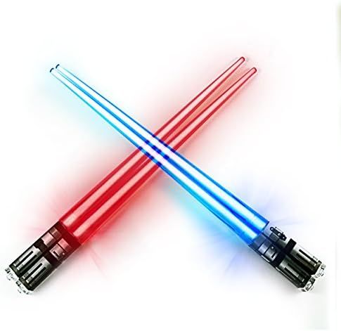 ChopSabers Light Up Lightsaber Chopsticks LED Set, 2 Pairs, Red Blue | Amazon (US)