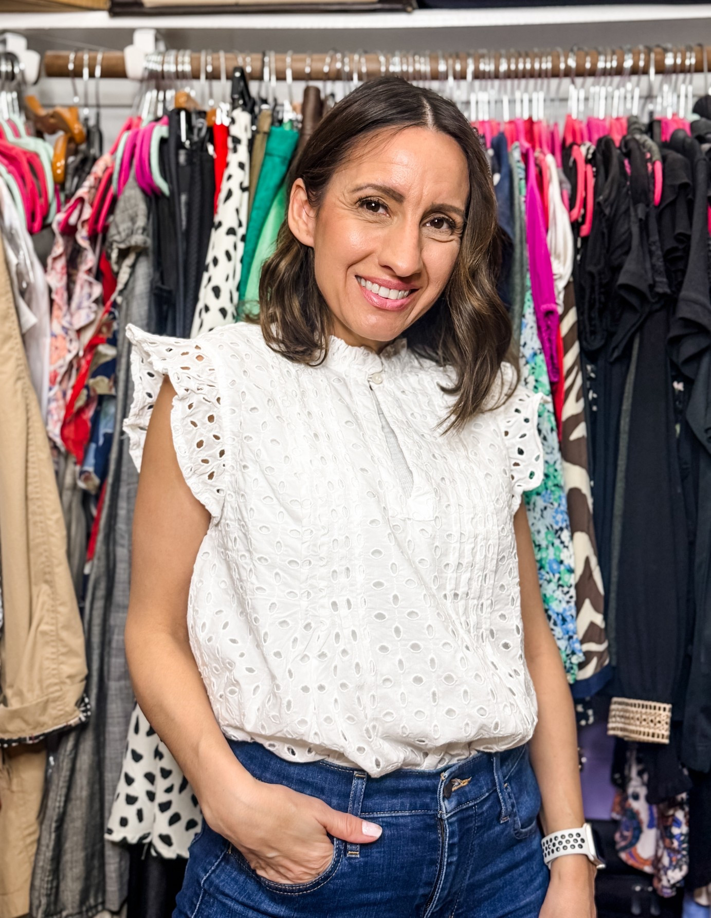 Hello to the quintessential spring top. 
Runs big. Co down 1 size.
Levi’s jeans  

#LTKOver40 #LTKSeasonal #LTKPetite