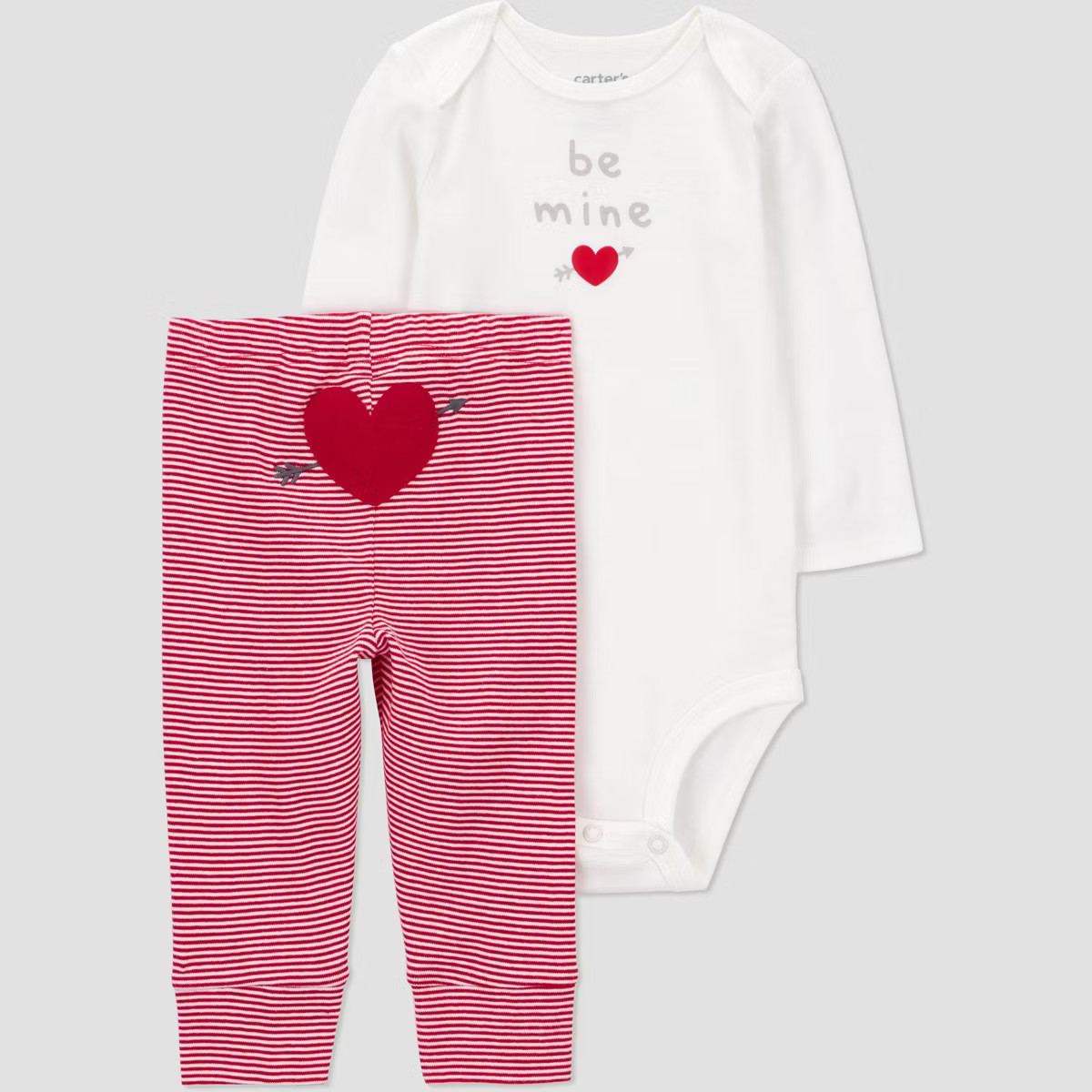 Carter's Just one you® Baby 2pc Valentines Day Be Mine Bodysuit and Pants Set - Red | Target