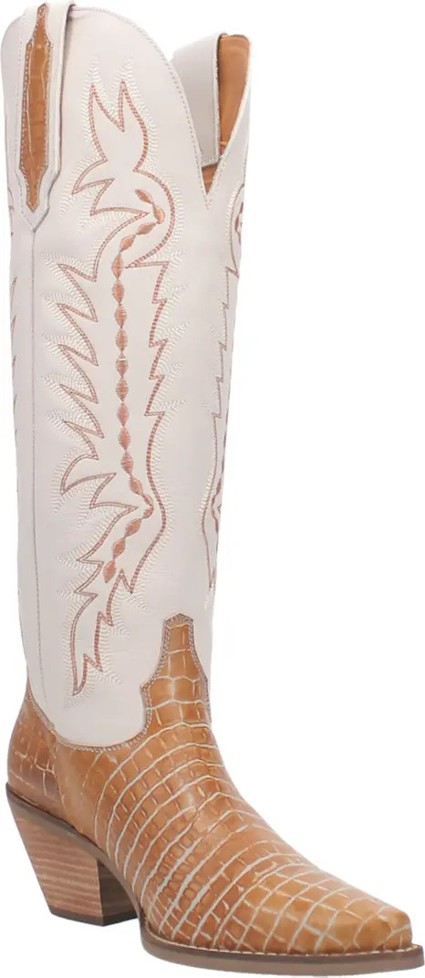 High Lonesome Croc Embossed Cowboy Boot (Women) | Nordstrom