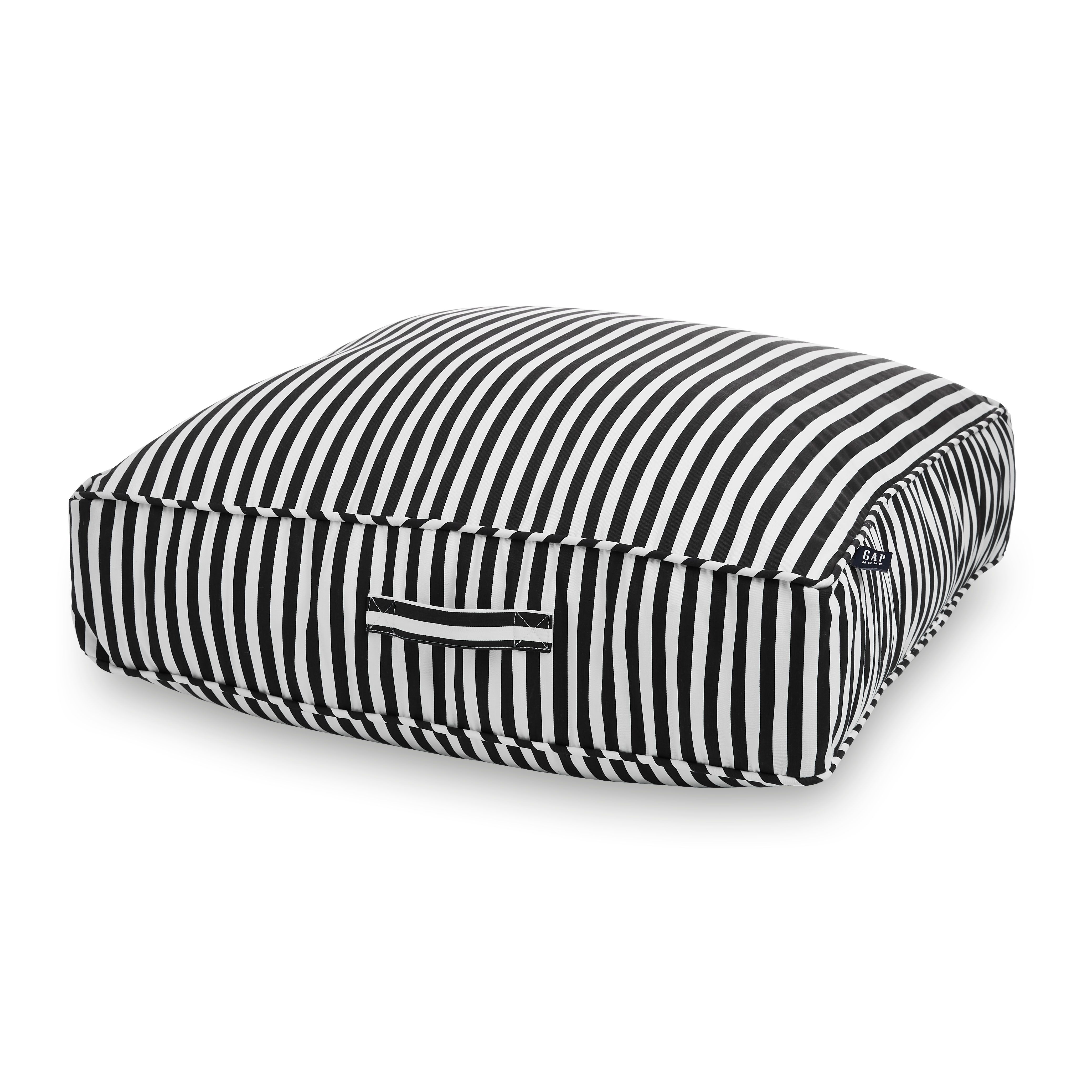 Gap Home Mini Stripe Outdoor Floor Cushions, Black, 24"x24"x5" - Walmart.com | Walmart (US)