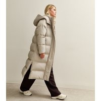 Women's Petite Mink Longline Hooded Puffer Coat New Look | New Look (UK)