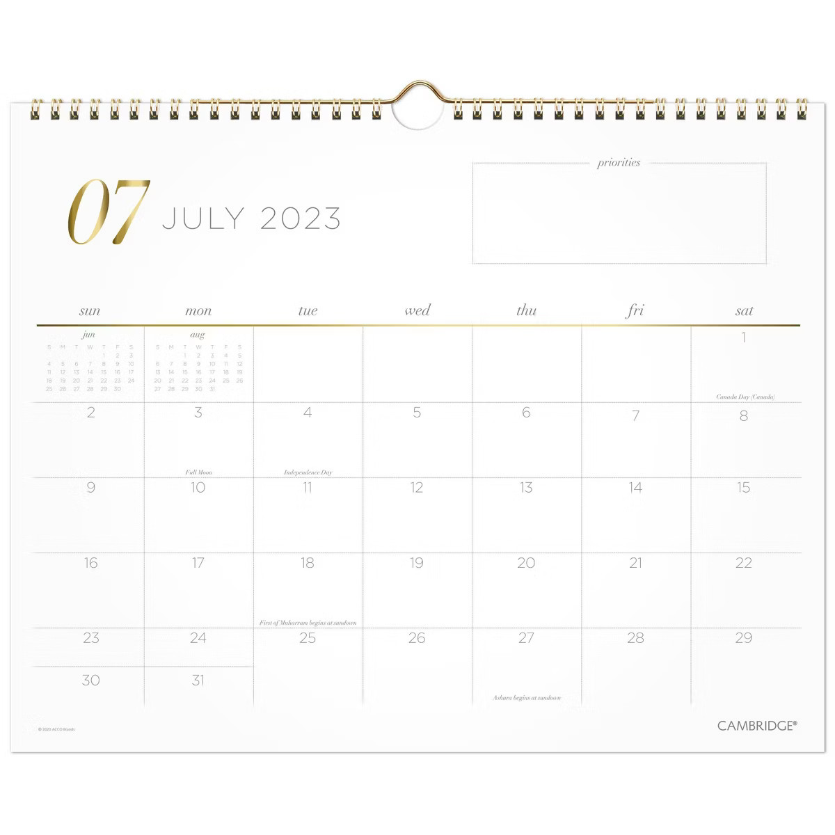 Cambridge 2023-24 Academic Wall Calendar 14.875"x11.875" Monthly Lucid | Target