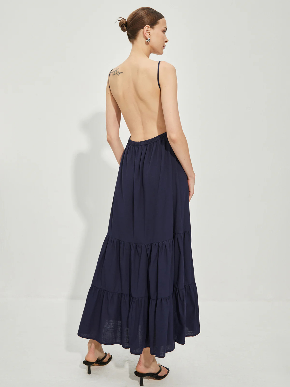 Cotton Backless Cami Dress | Commense