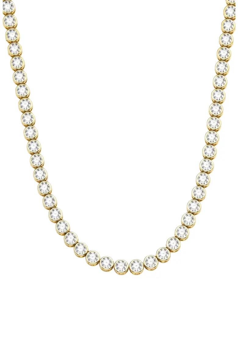 Round Cubic Zirconia Bezel Tennis Necklace (Women) | Nordstrom | Nordstrom