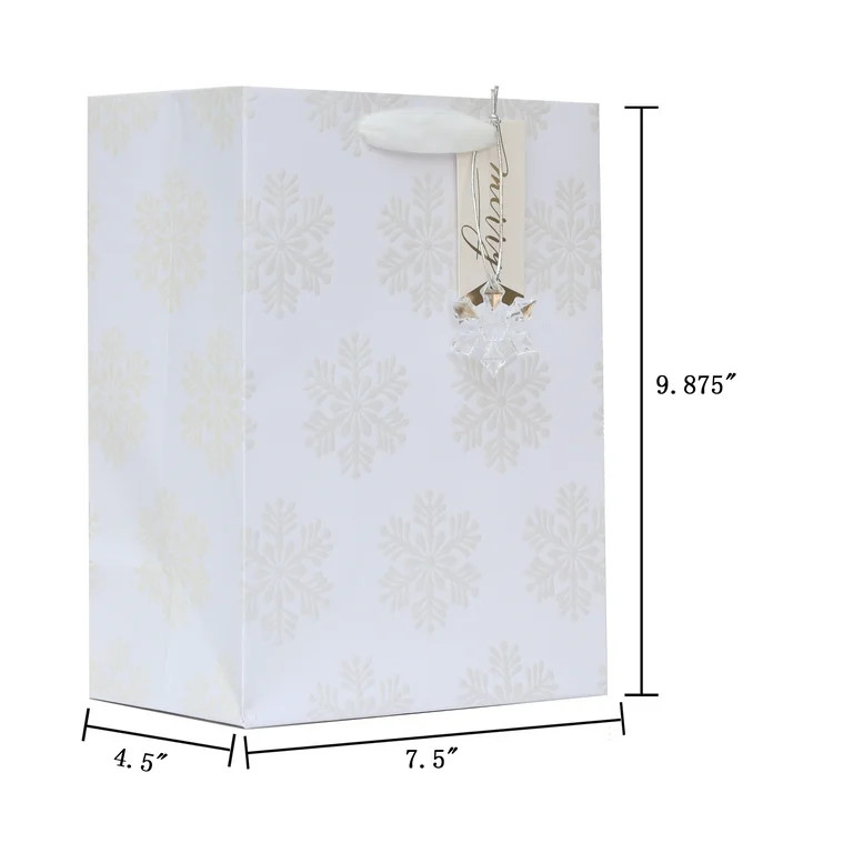 Medium Multicolor Snowflakes Christmas Paper Gift Bag, 7.5" x 4.5" x 9.87", by My Texas House | Walmart (US)