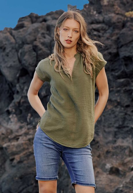 Womens Mid Blue Plain Denim Cycle Shorts | Peacocks