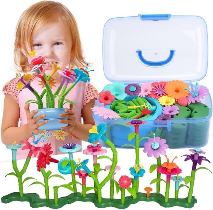 BIRANCO. Flower Garden Building Set - Grow up! Fun Stacking Toys for Toddlers and Kids Age 3-6 Ye... | Amazon (US)