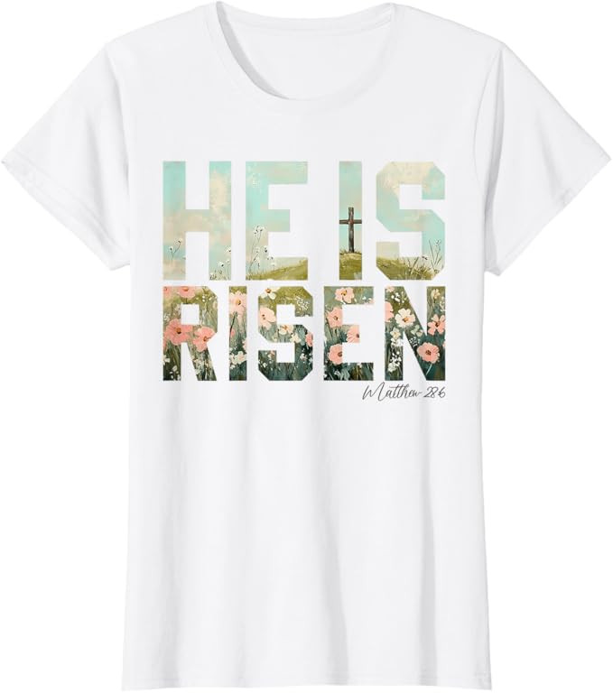 He is Risen Boho Easter Christian Jesus T-Shirt | Amazon (US)