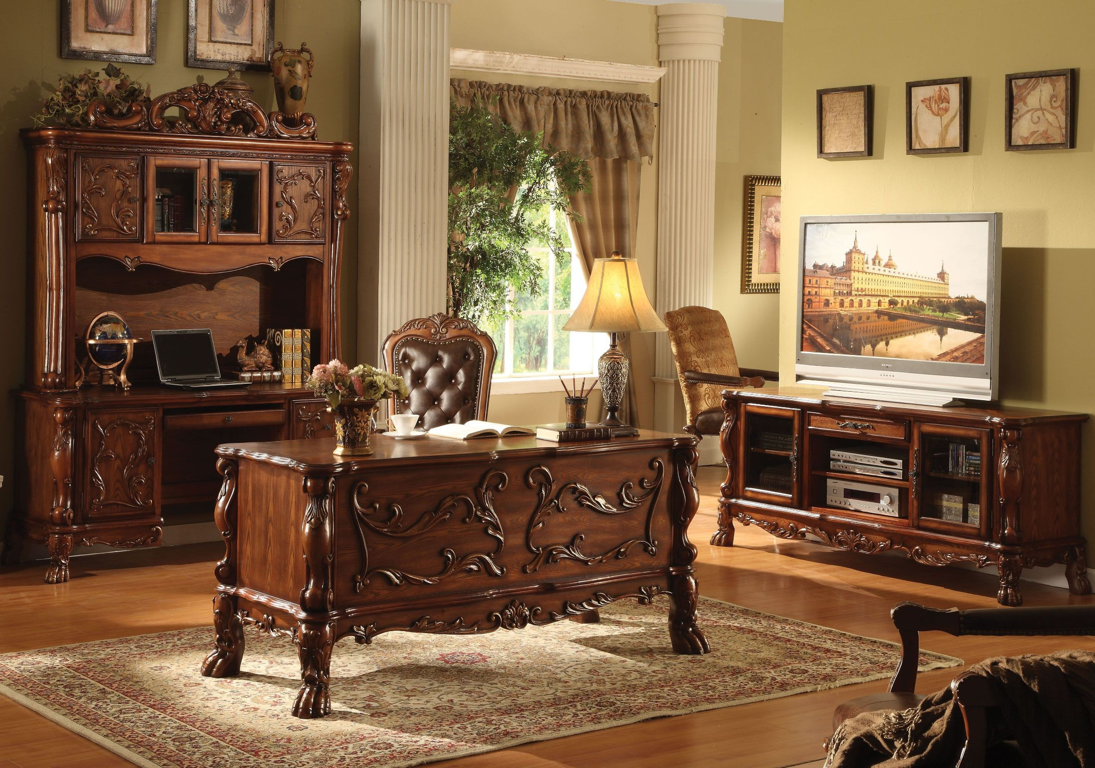 Dresden Cherry Oak Executive Home Office Set | 1stopbedrooms