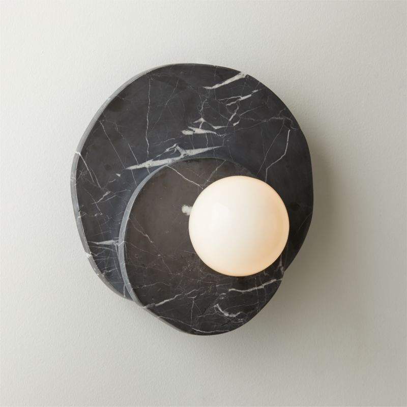Astr Black Marble Wall Sconce + Reviews | CB2 | CB2