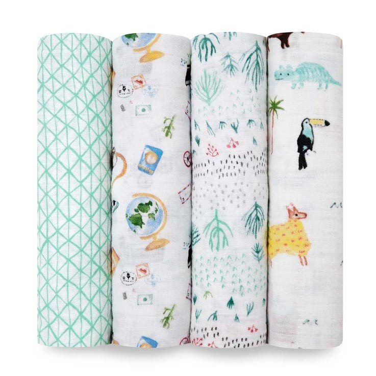 cotton muslin swaddle 4pk | aden + anais