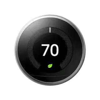 Google Nest Learning Thermostat - Smart Wi-Fi Thermostat - Stainless Steel T3007ES | The Home Depot