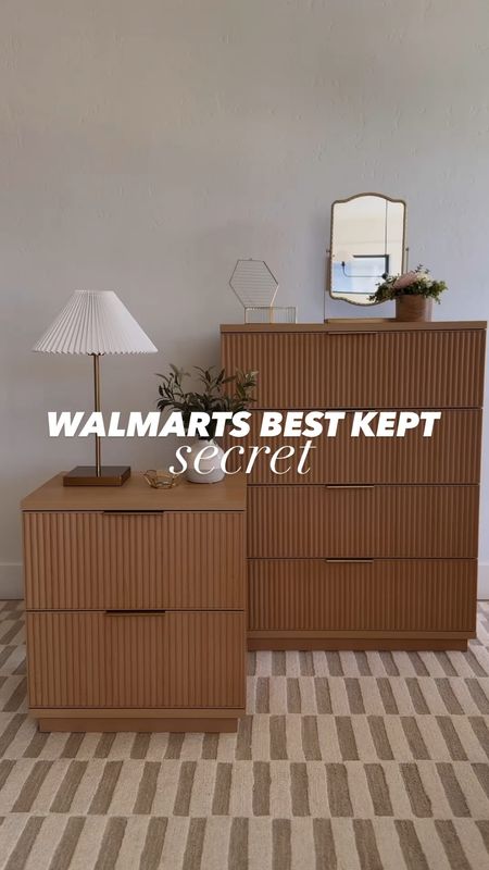 OBSESSED with this fluted bedroom collection from walmart! The soft close drawers + fluted detail + gold hardware are so high end! I can’t believe these are both under $200! The stock photo is so yellow but in person they are a gorgeous light wood! 

#LTKhome #LTKsalealert #LTKSeasonal