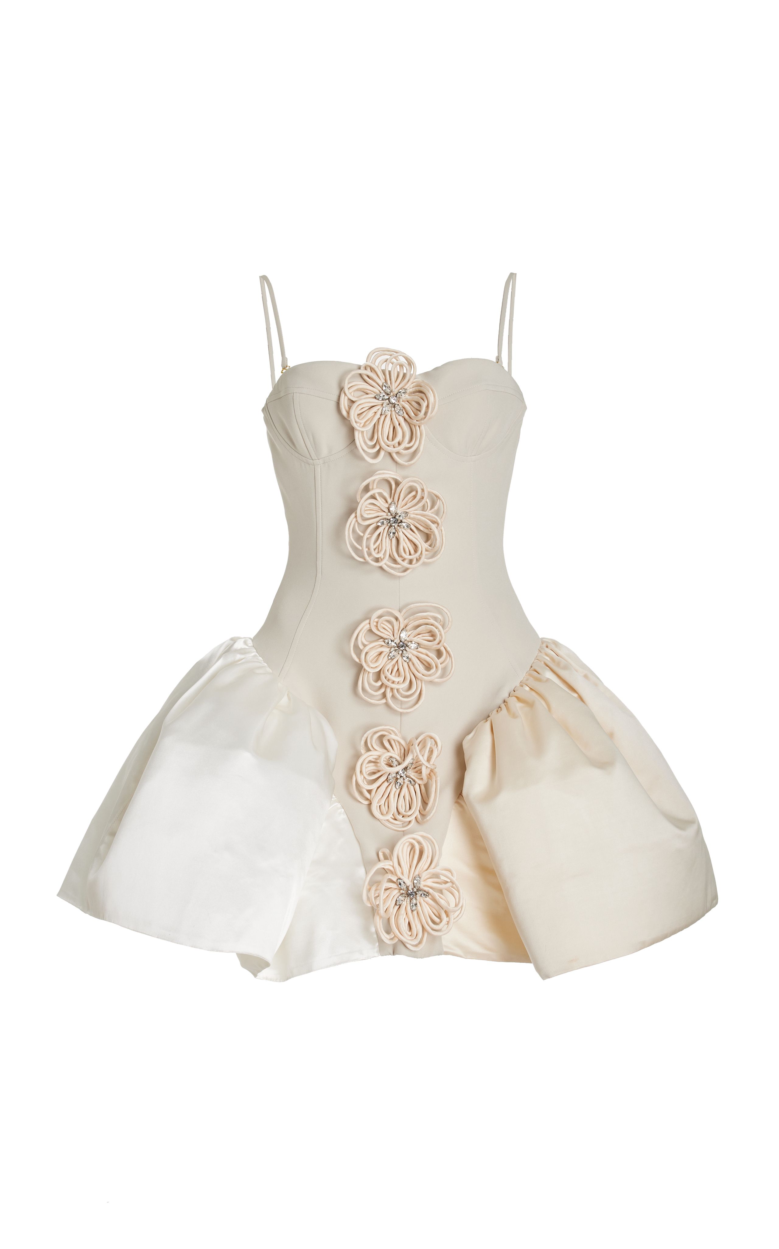 Flora Cyclone Embellished Knit-Satin Bustier Mini Dress | Moda Operandi (Global)