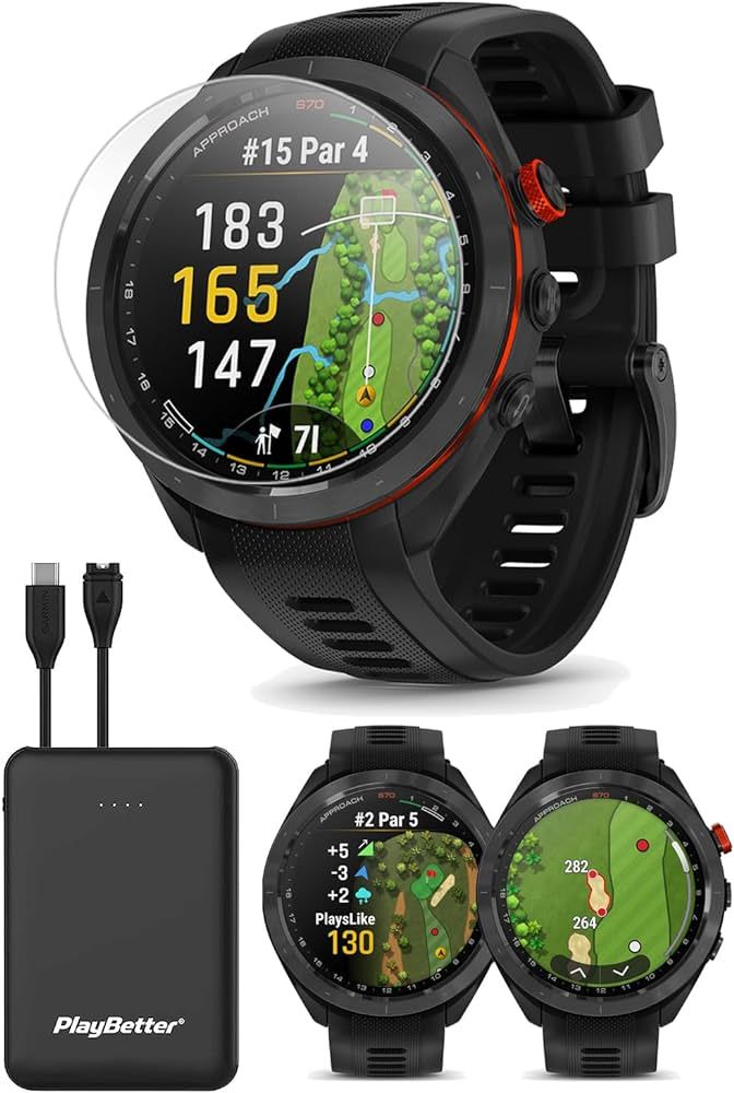 Garmin Approach S70 (Black, 47mm) Golf GPS Watch | Premium Smartwatch with AMOLED Display, Virtua... | Amazon (US)