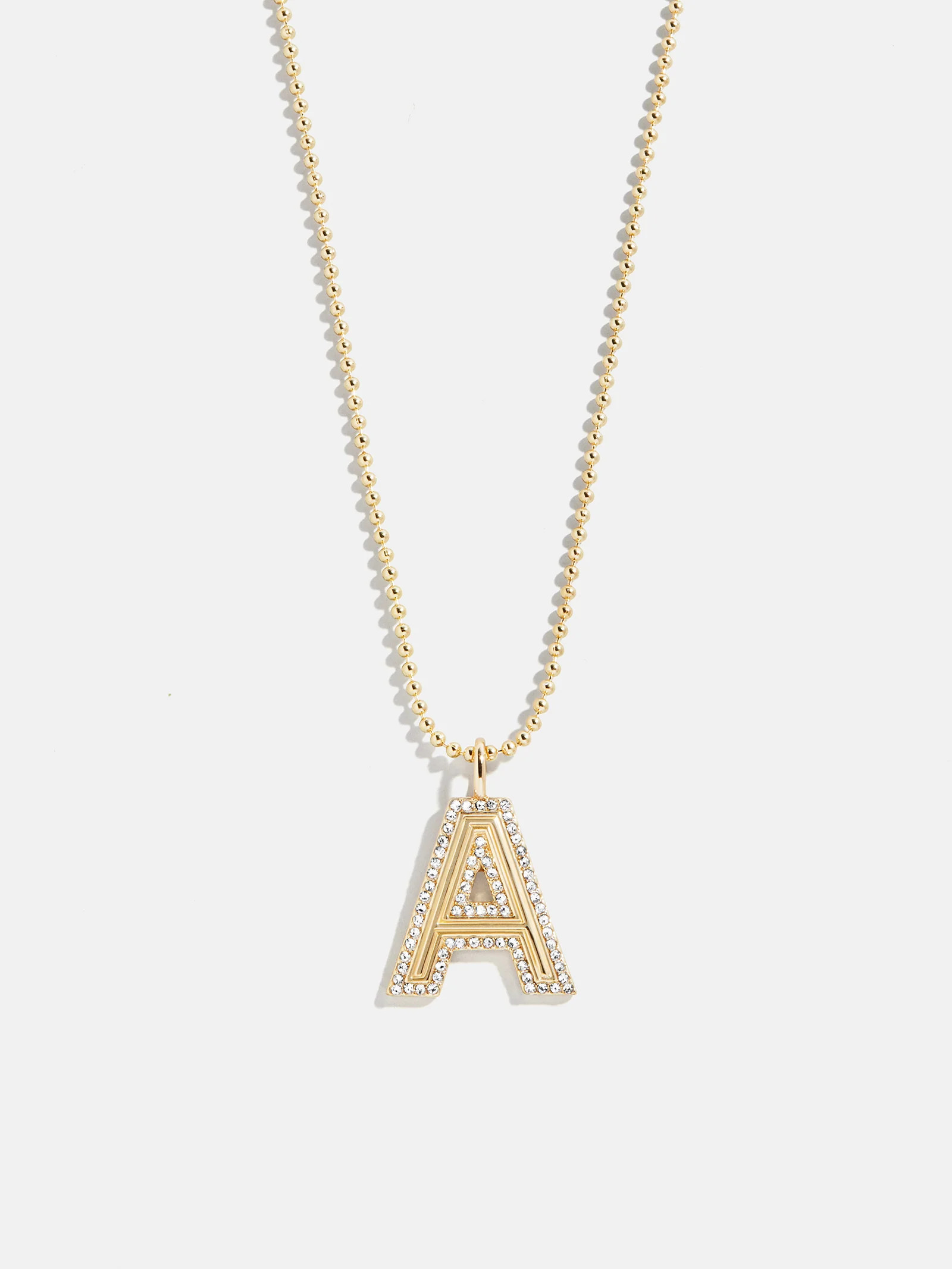 Arianna Initial Necklace - Gold/Pavé | BaubleBar