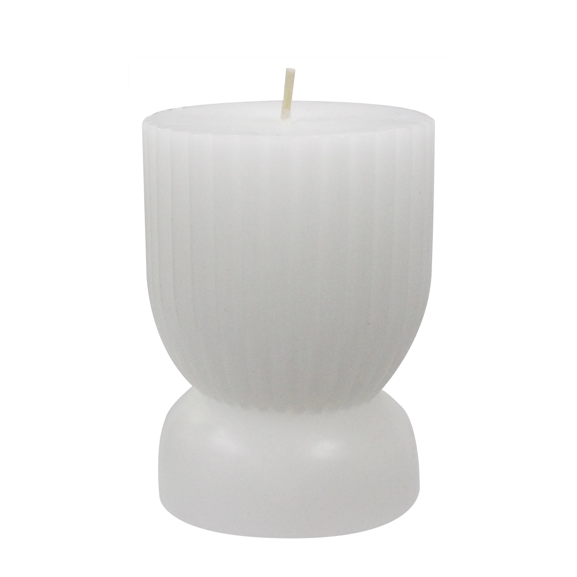 Better Homes & Gardens Unscented Ribbed Pillar Candle, 3x4 inches, White | Walmart (US)