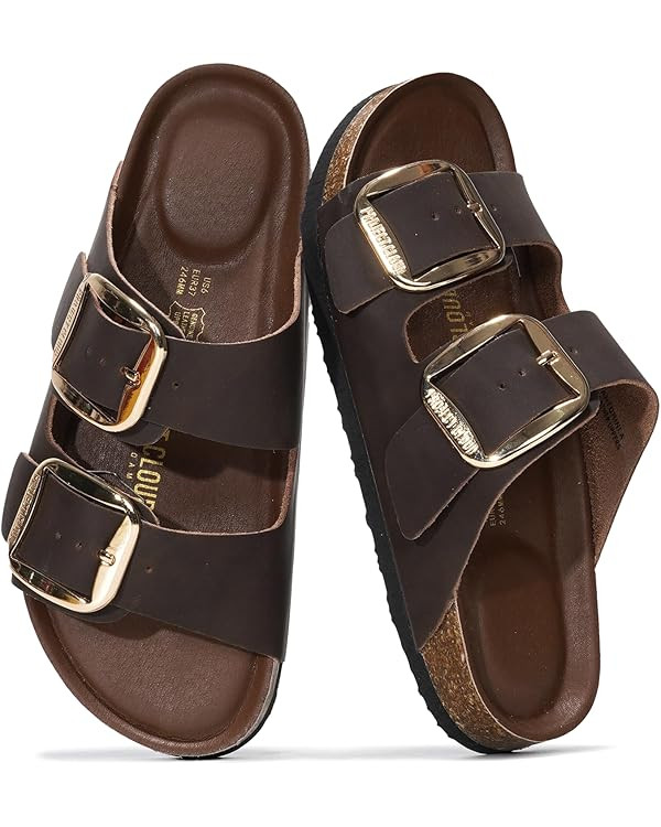 Project Cloud Genuine Leather Flat Sandals for Women 2025 Comfortable Beach Essentials Womens San... | Amazon (US)