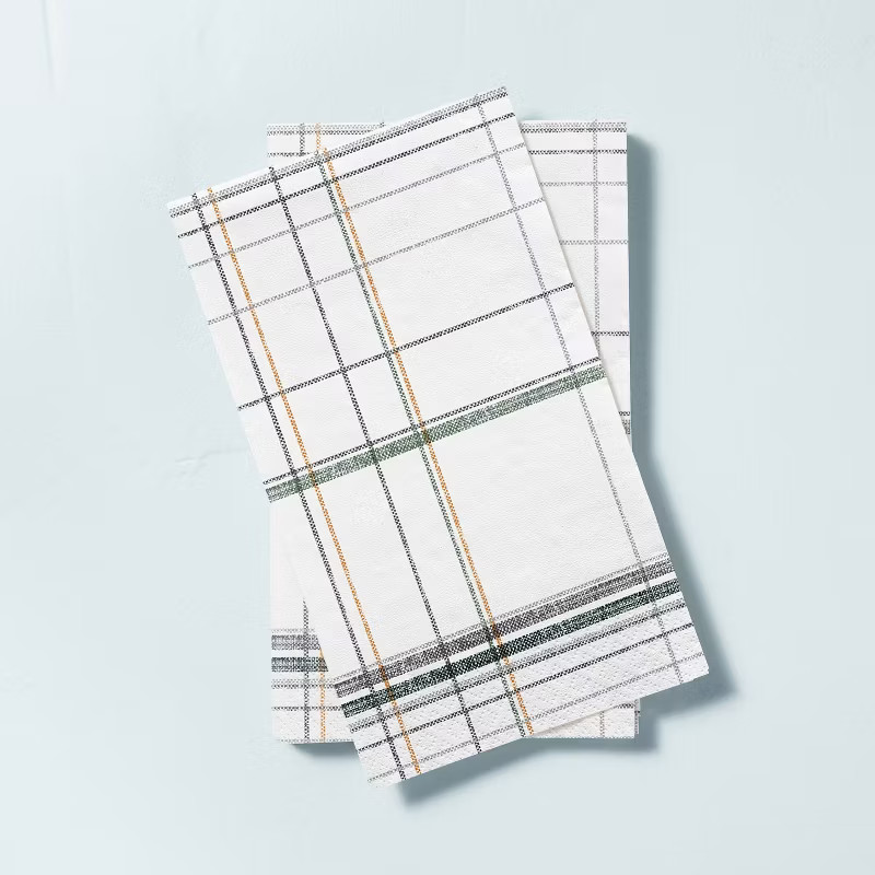 14ct Thin Stripe Plaid Paper Hand Towel - Hearth & Hand™ with Magnolia | Target