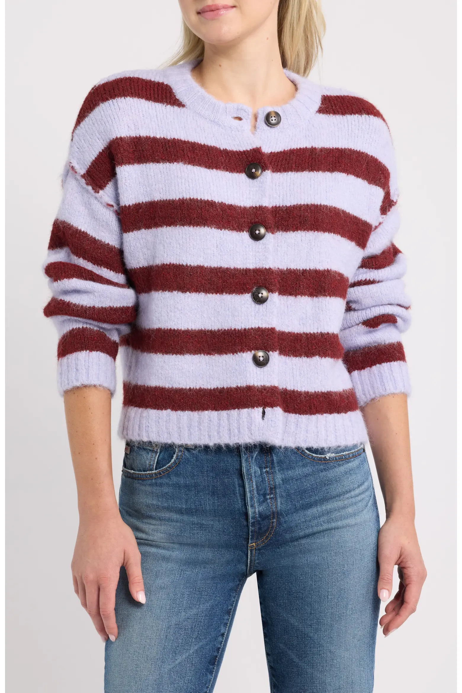 BDG Urban Outfitters Stripe Crewneck Cardigan (Women) | Nordstrom | Nordstrom