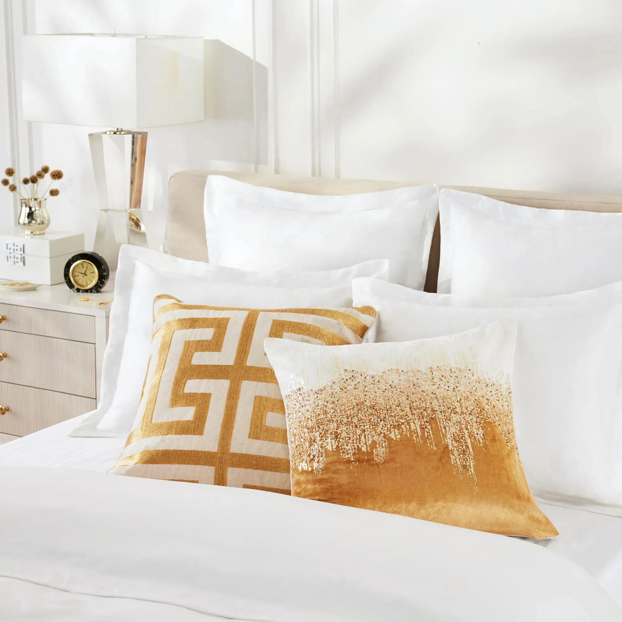 Joie De Vivre Pillow 22" - Gold | Z Gallerie