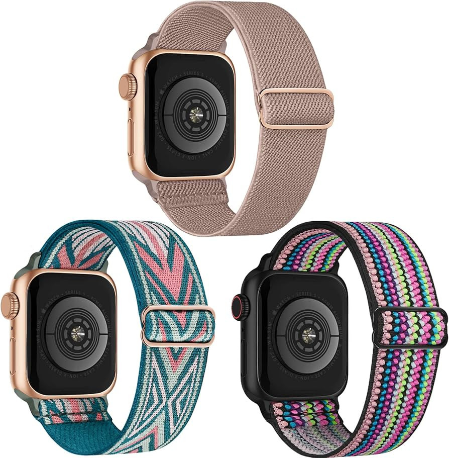 Stretchy Band Compatible with Apple Watch Straps 38mm 40mm 41mm, Adjustable Braided Elastic Weave... | Amazon (UK)